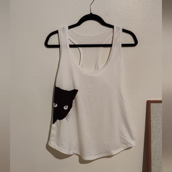 Source Unknown Tops Peekaboo Black Cat Tank Top Poshmark